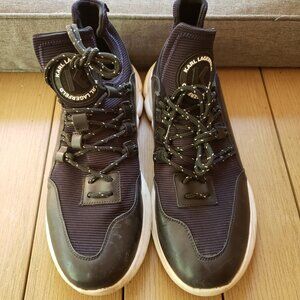 EUC Karl Lagerfeld Paris Leather Sneaker (10) KICKS jet black